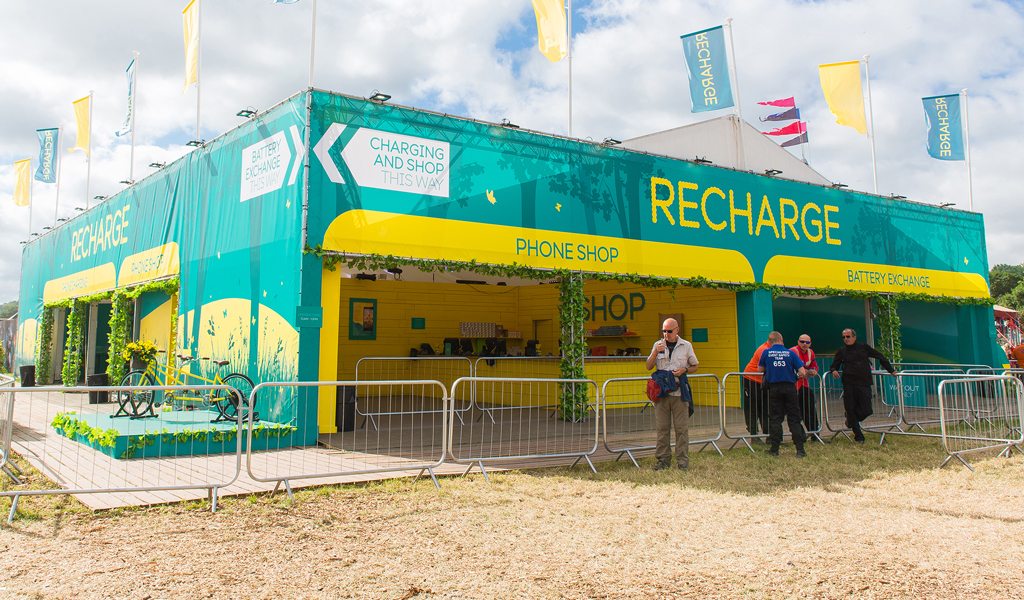 EE Glastonbury festival tent